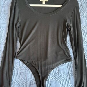 Elegant Black Long Sleeve Bodysuit